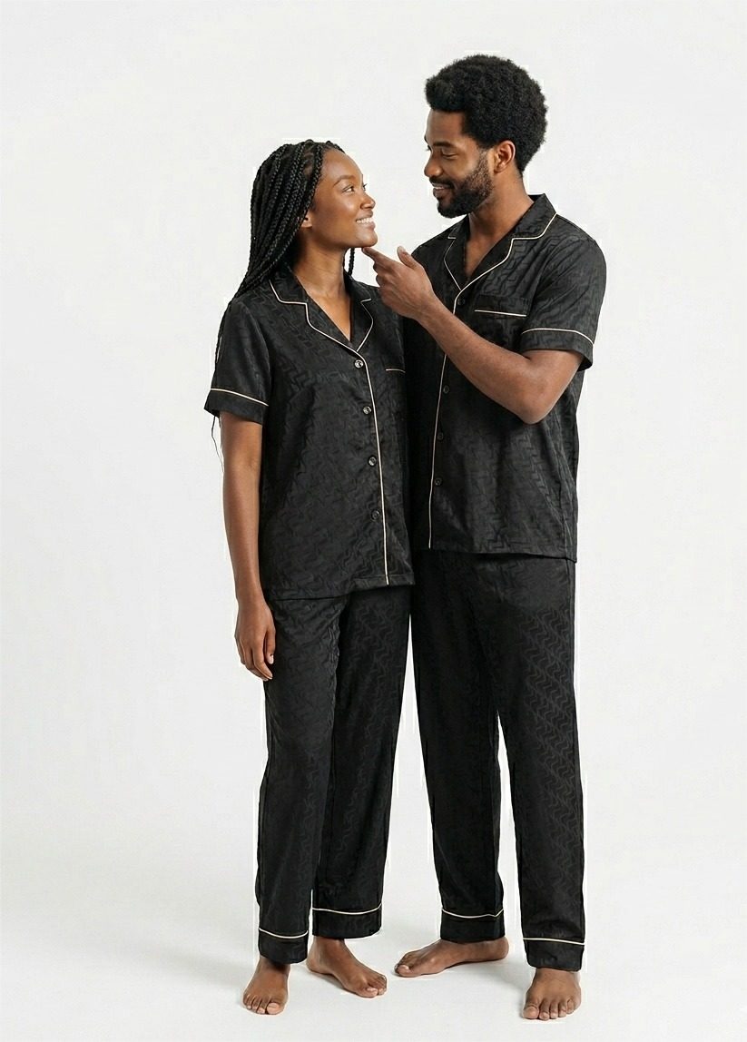 Set pijama negro mangas cortas