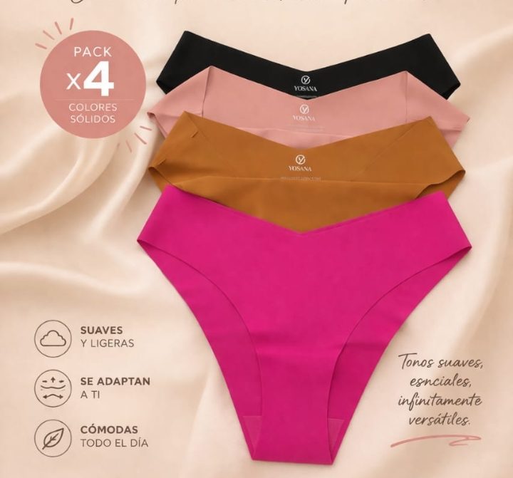Pack 4 bragas multicolor