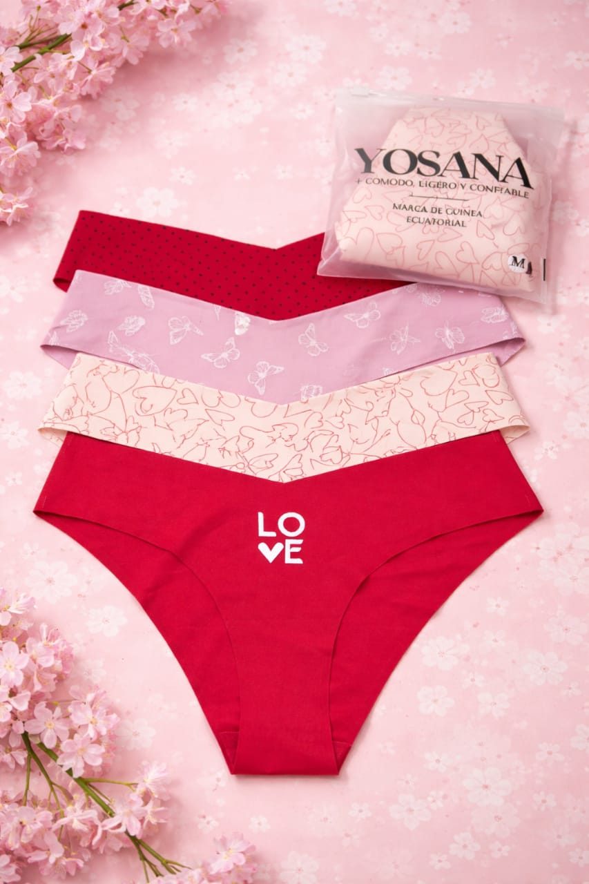 Pack 4 bragas con estampados